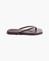 Snow כפכפי עור לנשים דמוי  קרוקודיל Square Toe Lily Croc TKEES