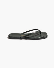 White Smoke כפכפי עור לנשים דמוי  קרוקודיל Square Toe Lily Croc TKEES