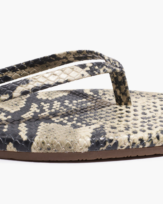 White Smoke כפכפי אצבע בפרינט מנוחש Square Toe Exotics TKEES