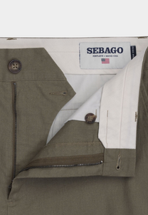 Dark Olive Green מכנסי פשתן לגברים Rendon Linen SEBAGO
