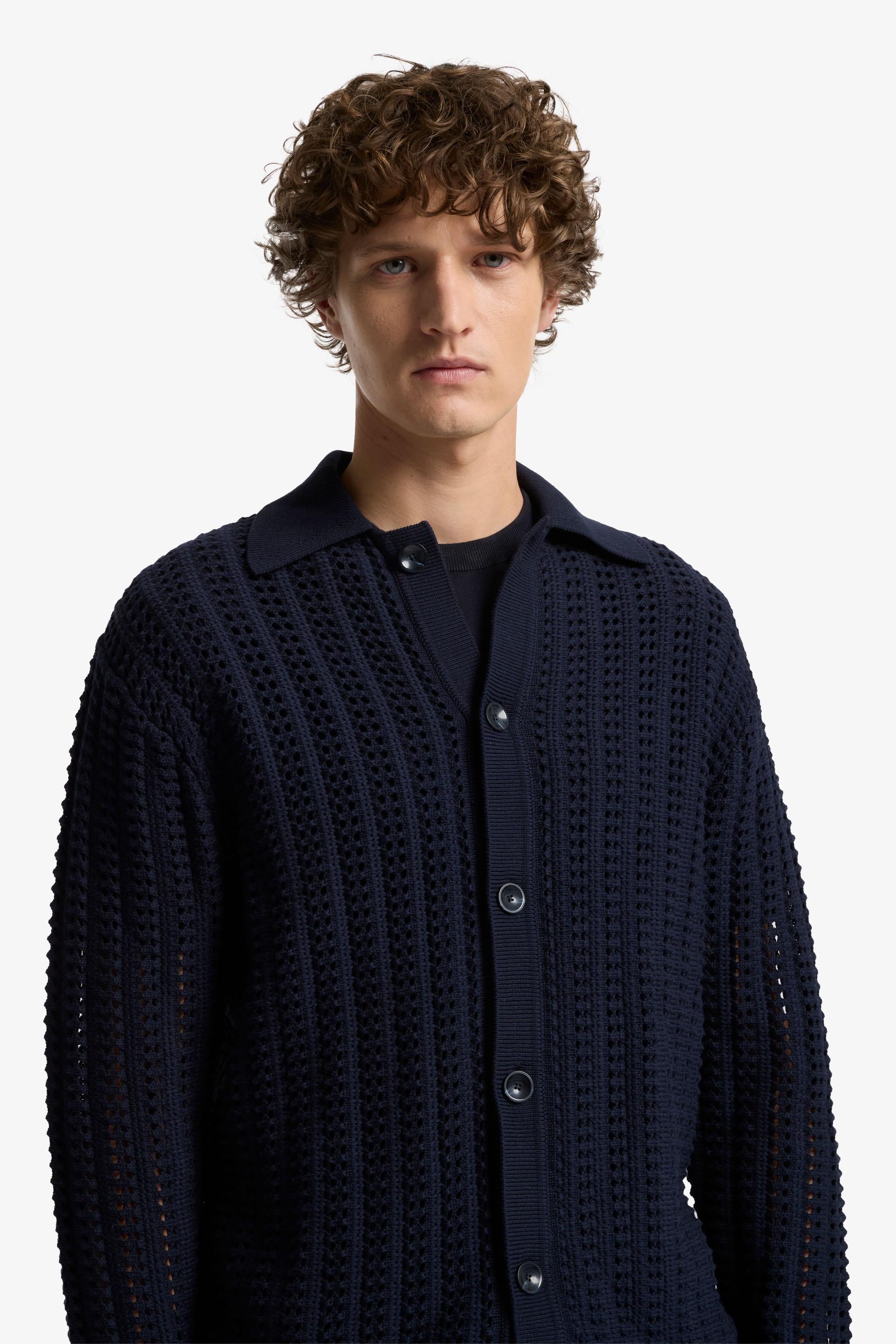 Black קרדיגן לגברים Evening SEVEN FOR ALL MANKIND