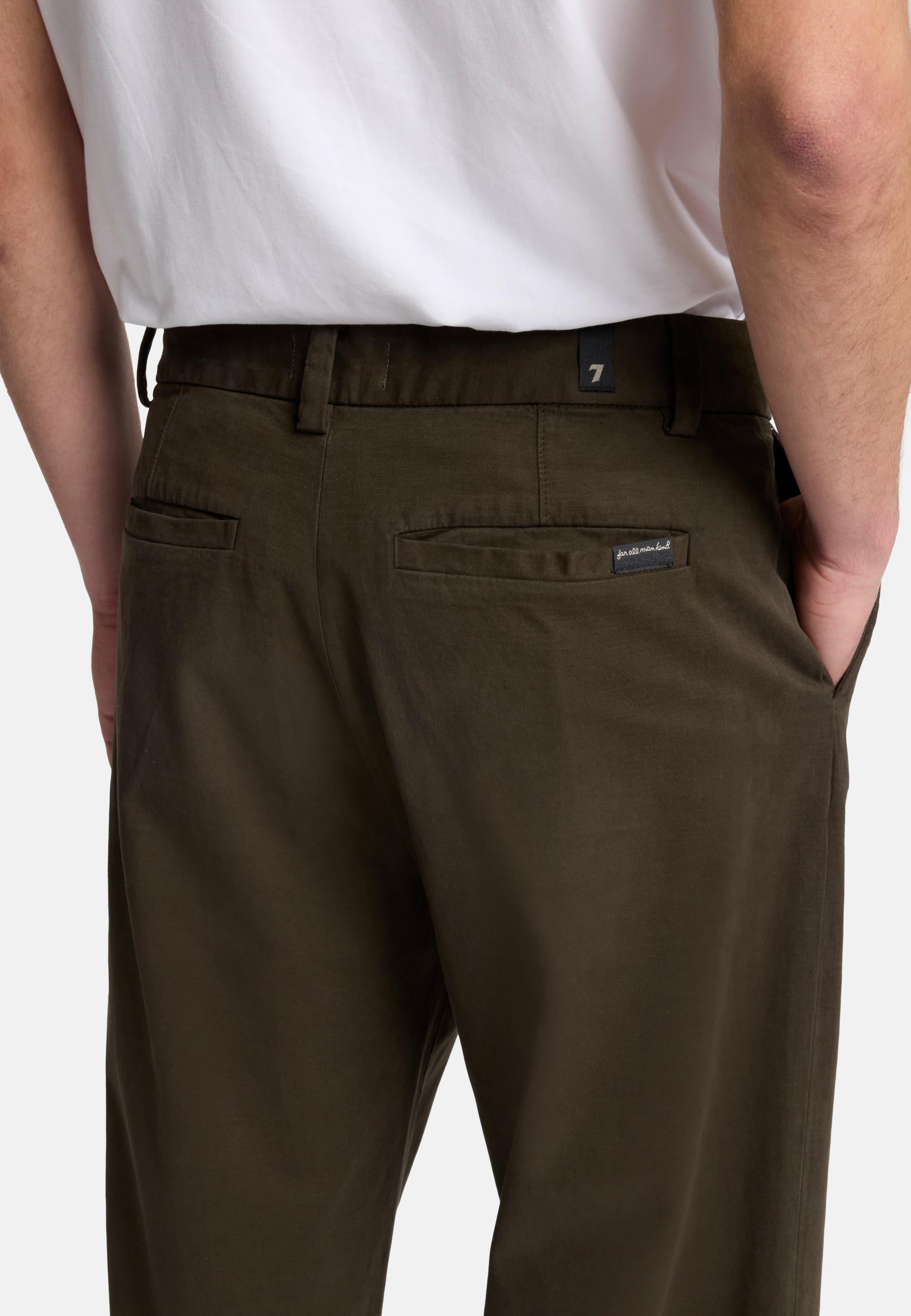 Light Gray מכנסיים ארוכים לגברים Pleated SEVEN FOR ALL MANKIND