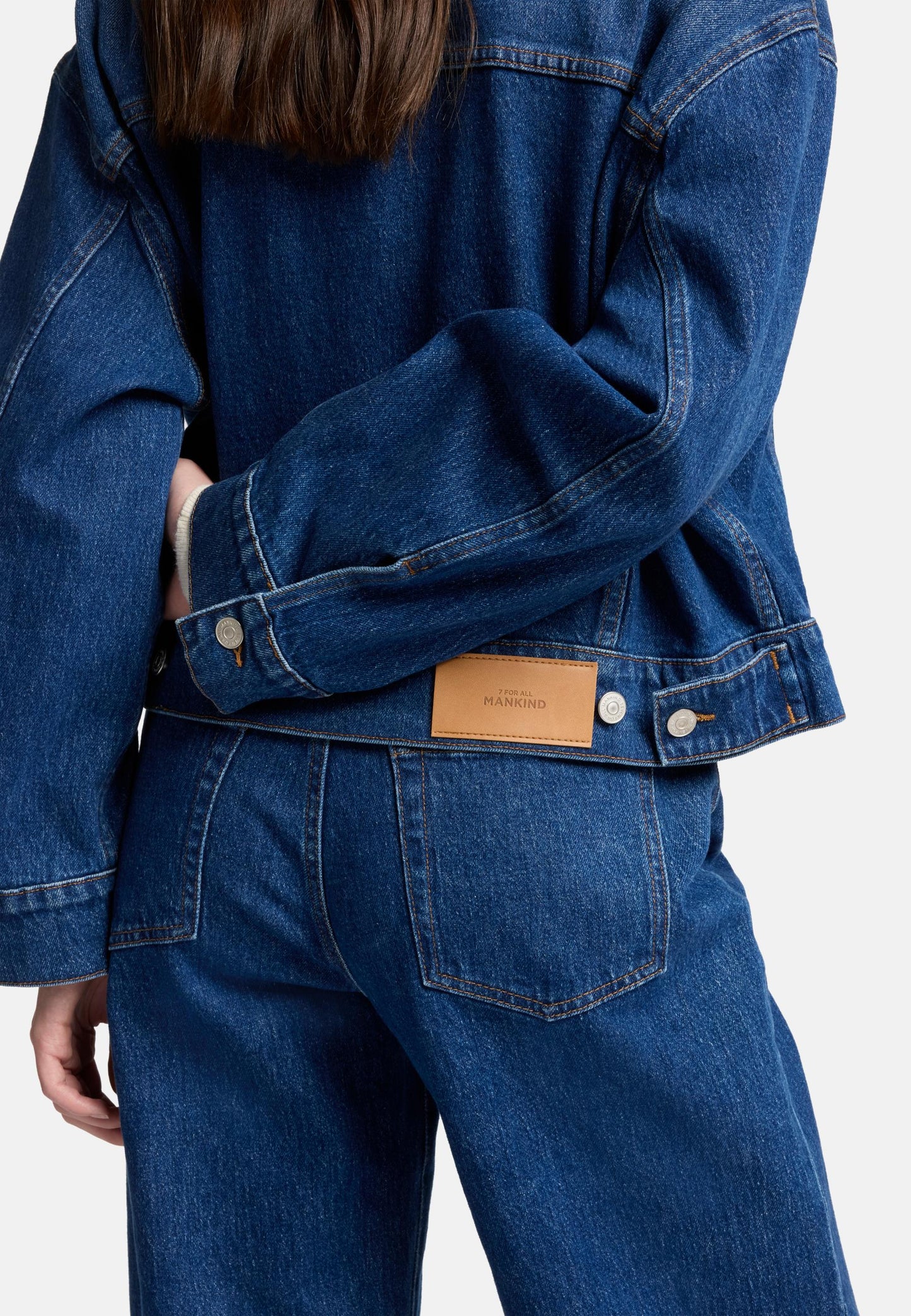 Midnight Blue ג'קט ג'ינס קרופ לנשים Oli SEVEN FOR ALL MANKIND