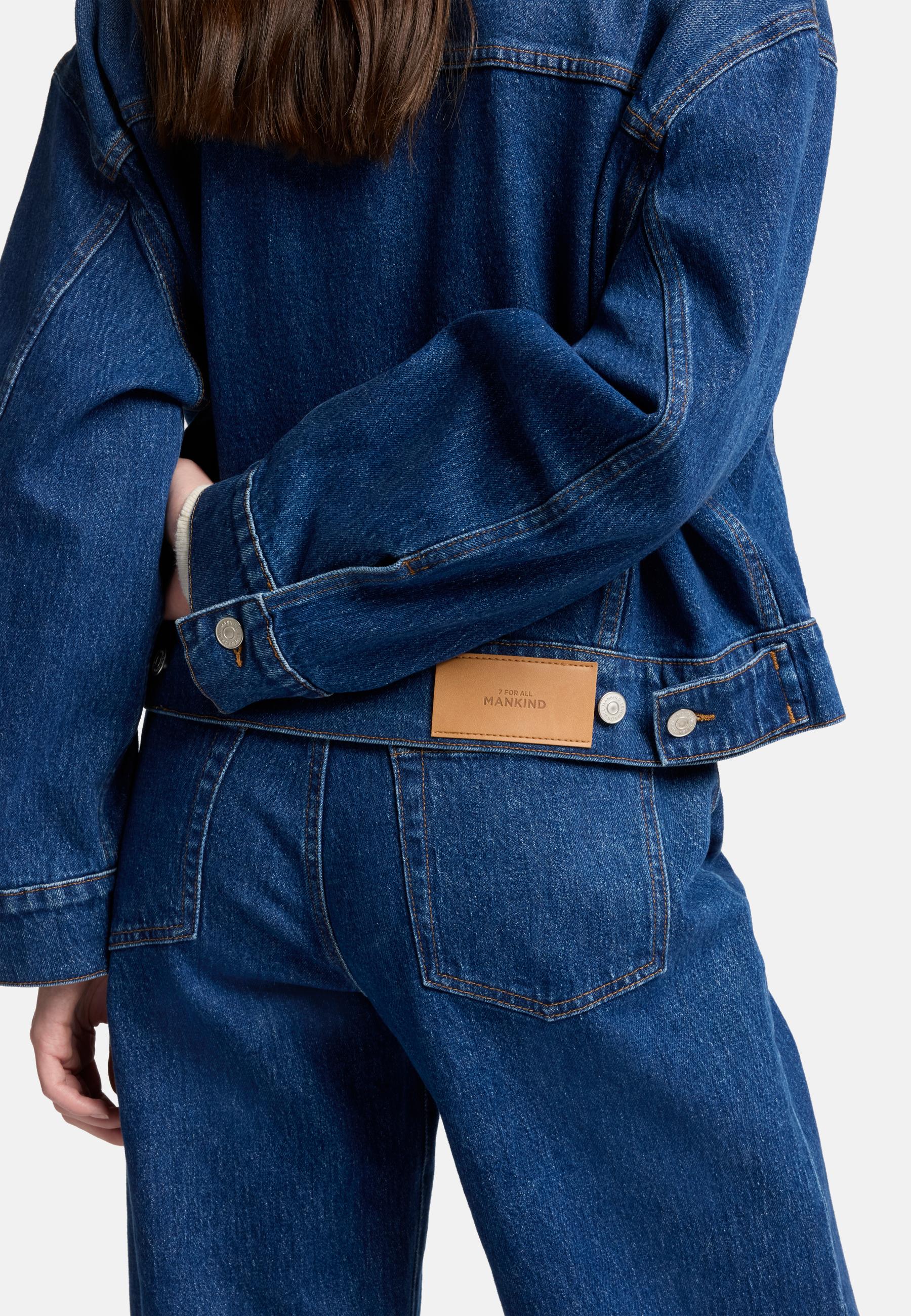 Midnight Blue ג'קט ג'ינס קרופ לנשים Oli SEVEN FOR ALL MANKIND