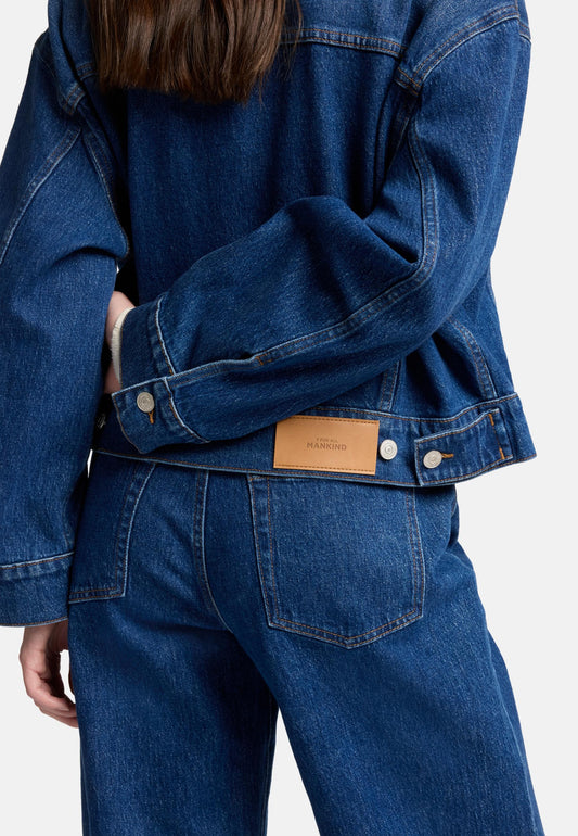 Midnight Blue ג'קט ג'ינס קרופ לנשים Oli SEVEN FOR ALL MANKIND