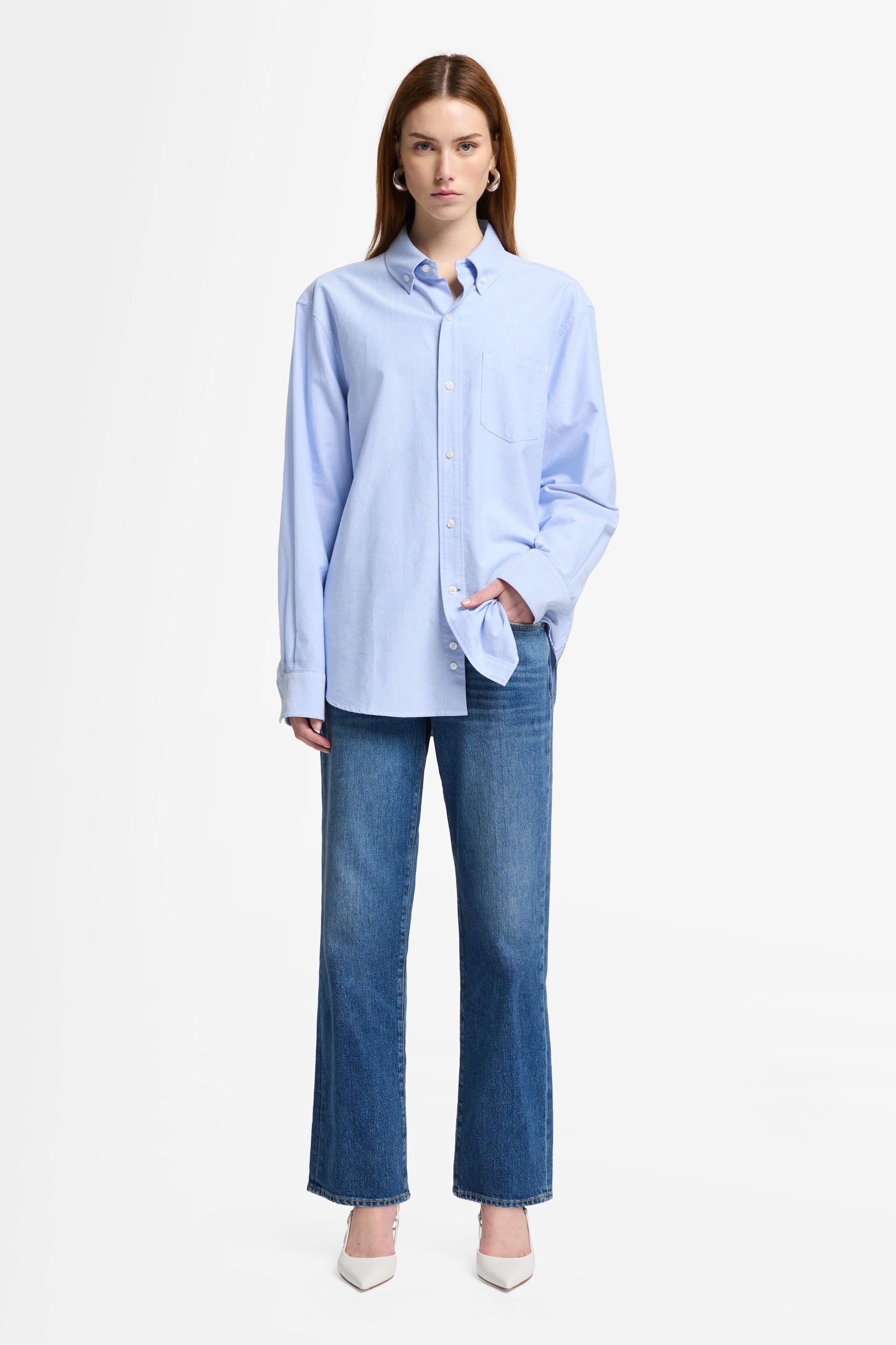 White Smoke ג'ינס ארוך מקוצר לנשים Calie – Straight Leg SEVEN FOR ALL MANKIND