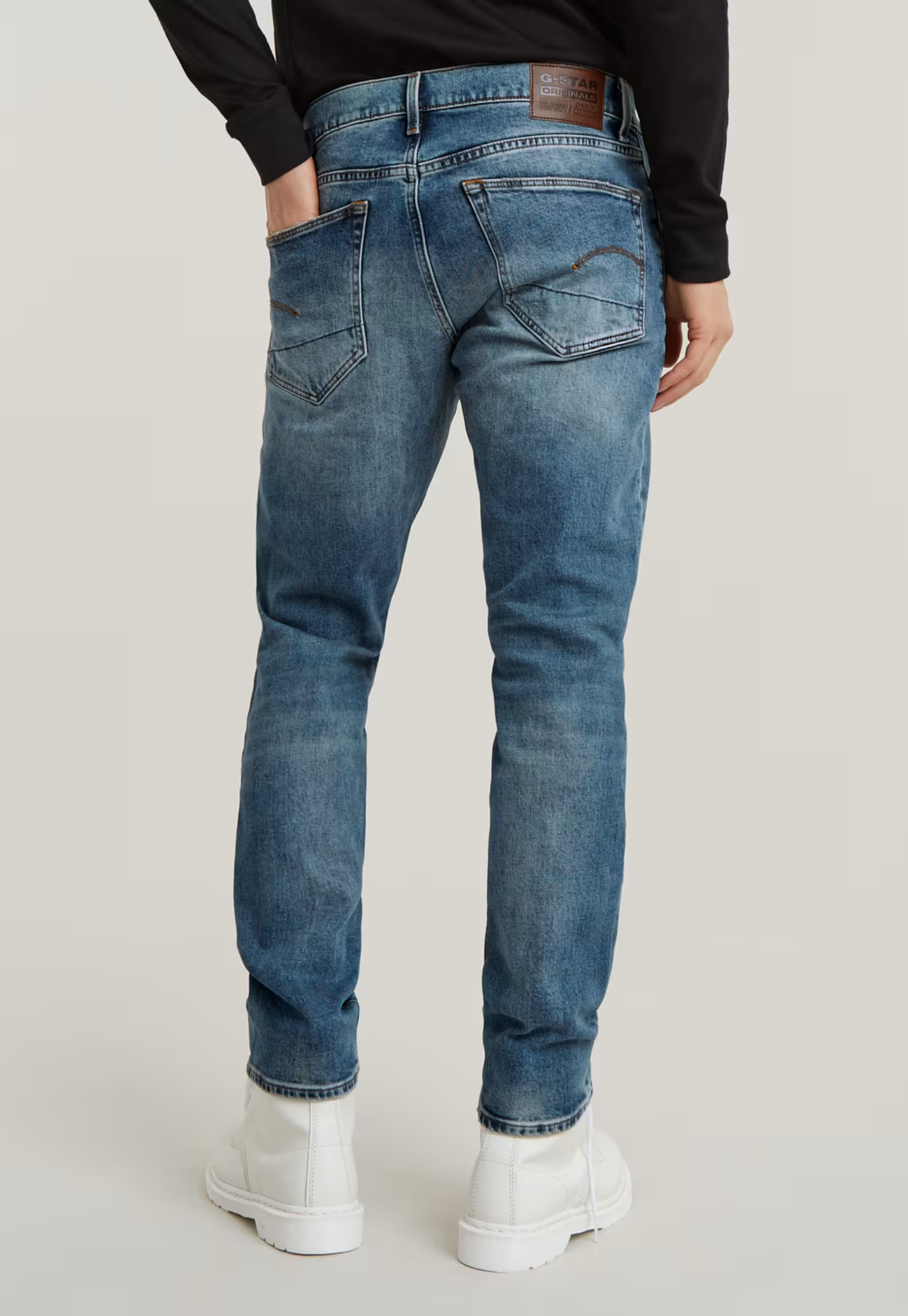Light Gray ג׳ינס ארוך לגברים 3301 - Straight Fit G STAR