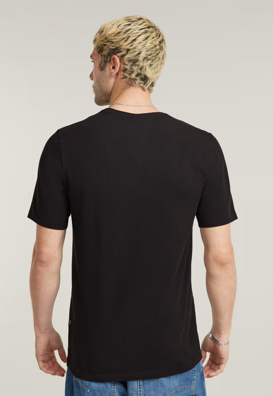 Black טי שירט לגברים Slim Base Rib Stretch G STAR