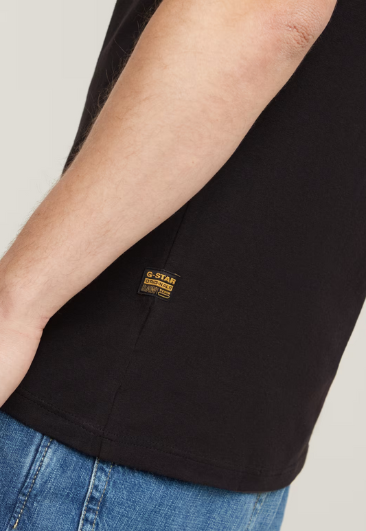Black טי שירט לגברים Slim Base Rib Stretch G STAR