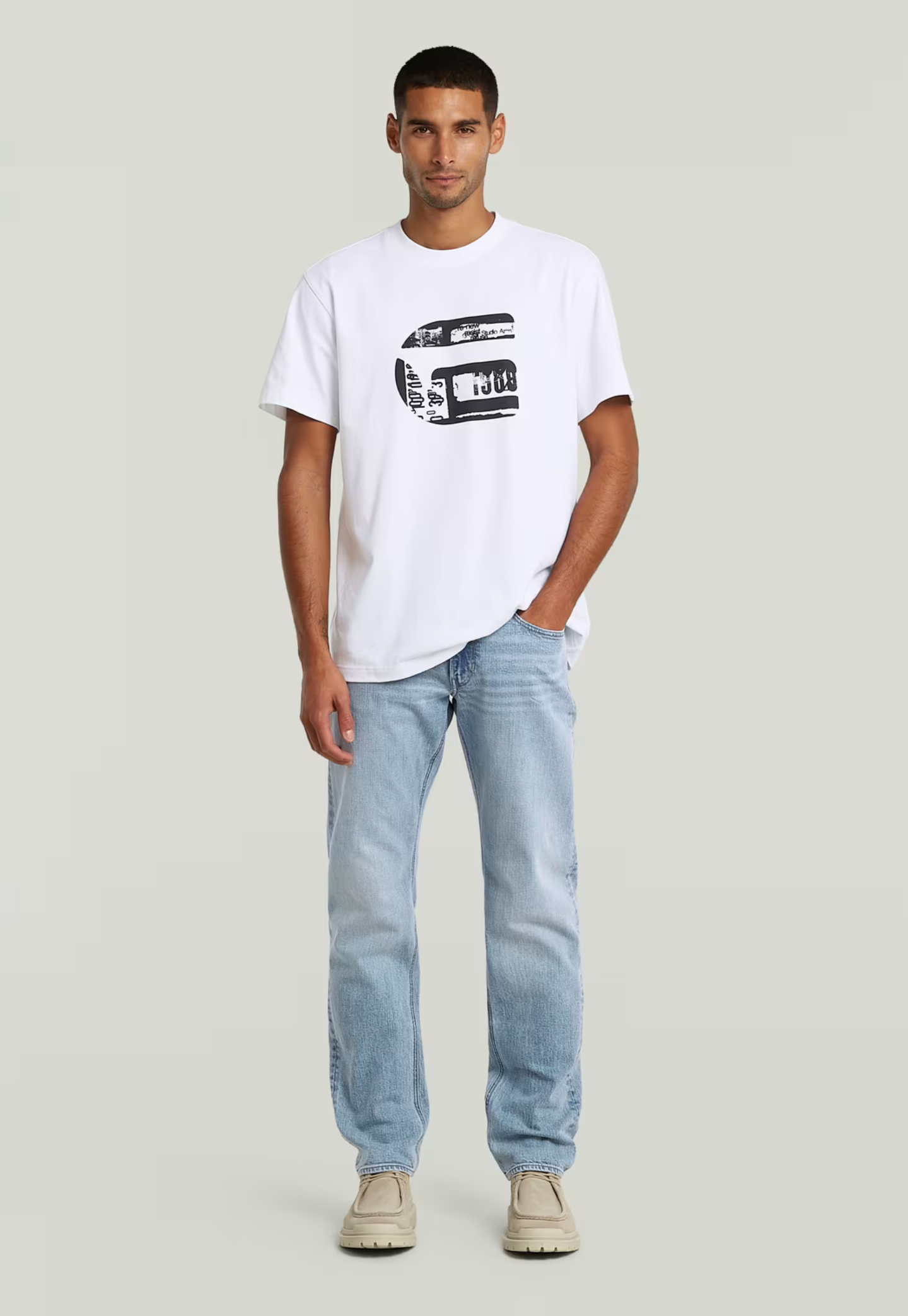 Light Gray ג׳ינס לגברים Mosa - Straight Fit G STAR