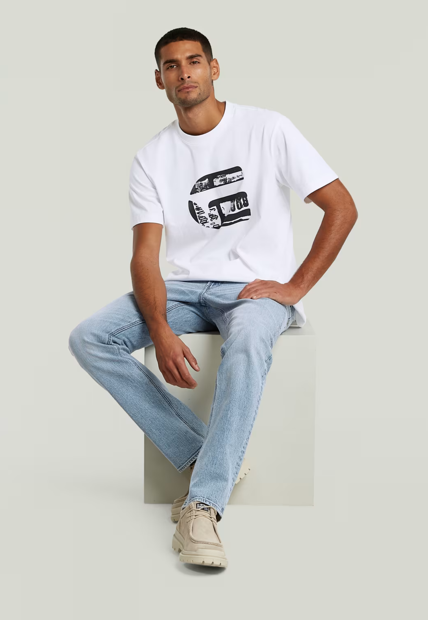 Light Gray ג׳ינס לגברים Mosa - Straight Fit G STAR