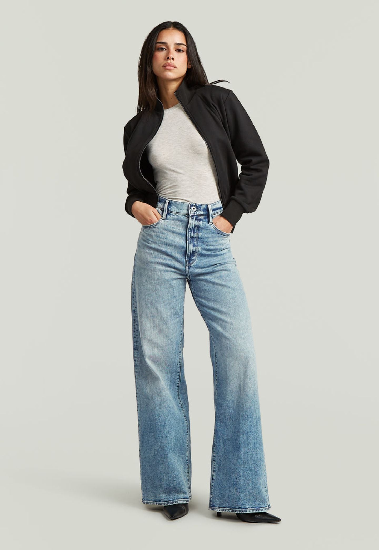 Light Gray ג'ינס ארוך לנשים Deck 2.0 - Loose fit G STAR