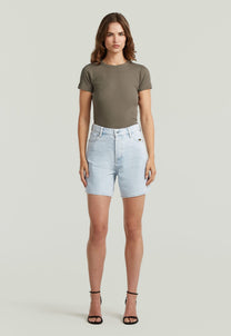Light Gray ג'ינס קצר לנשים Jett High Clean Edge - Regular Fit G STAR