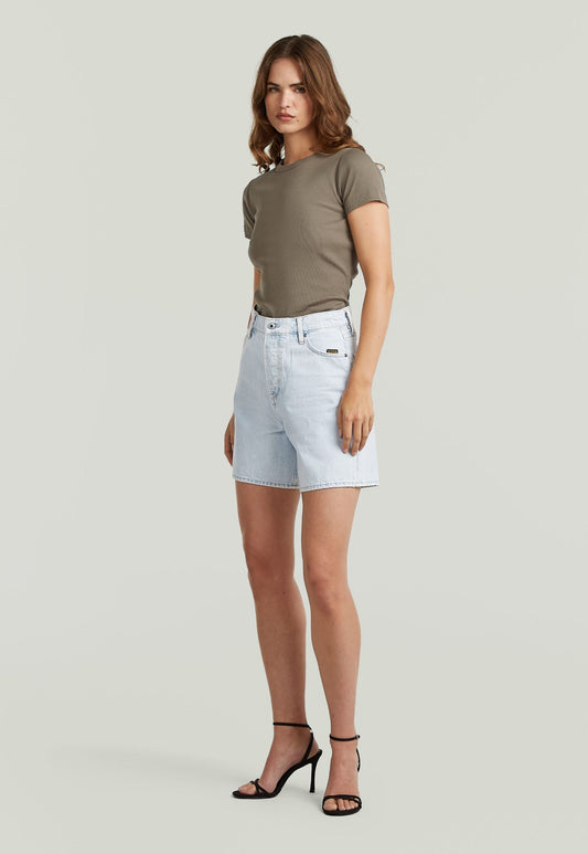 Light Gray ג'ינס קצר לנשים Jett High Clean Edge - Regular Fit G STAR