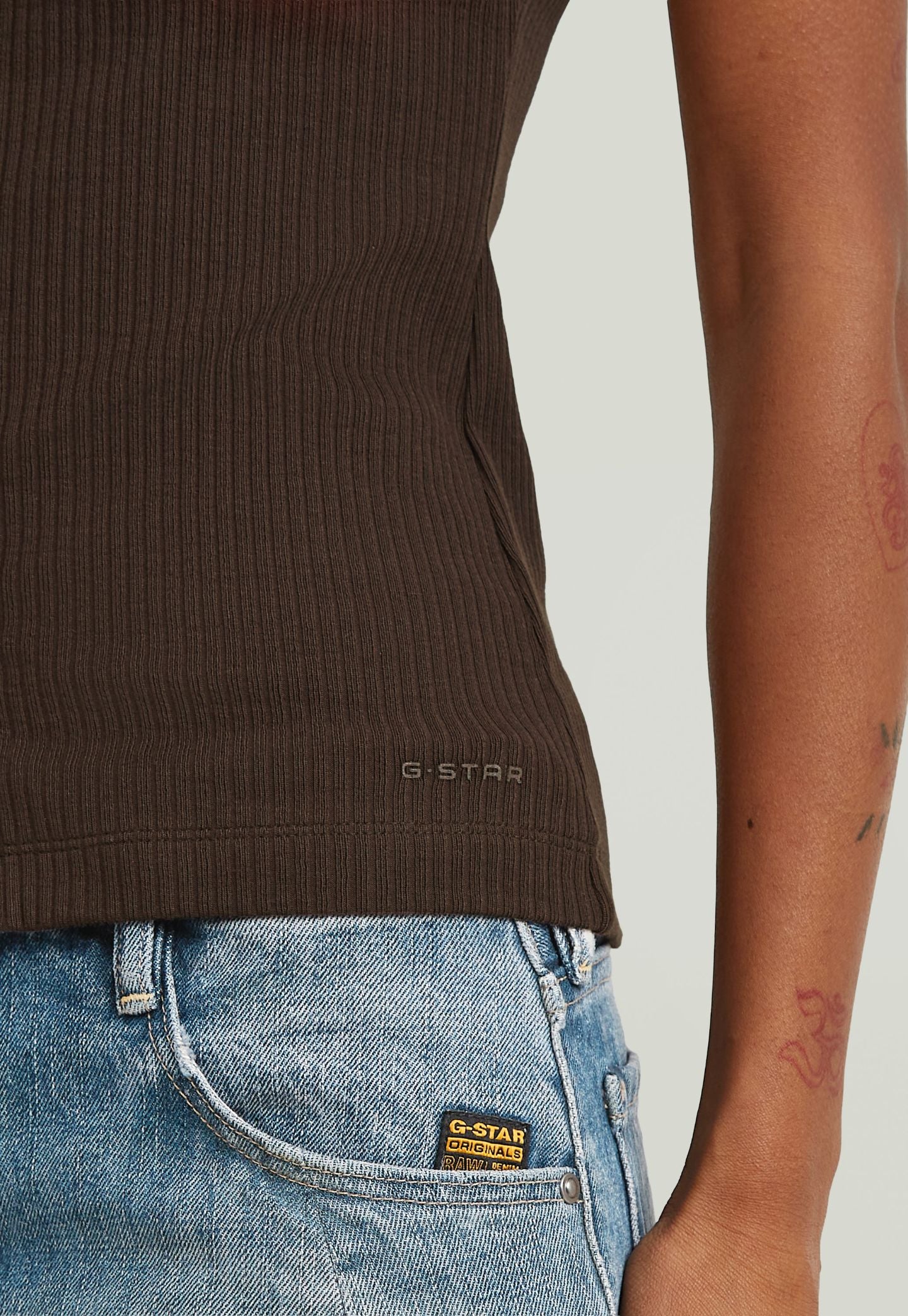 Dark Slate Gray גופיה מתכווננת לנשים 2 Way Slim G STAR