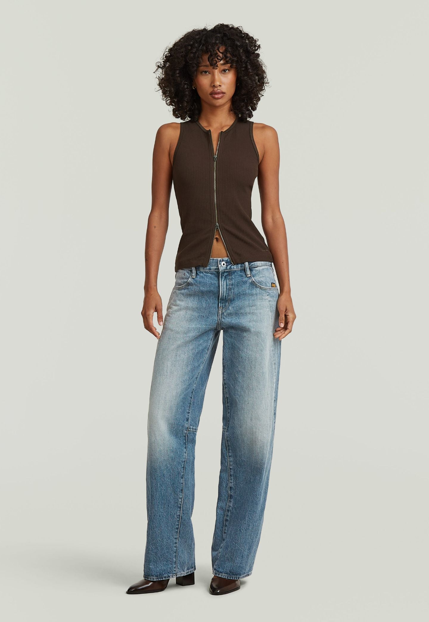 Light Gray גופיה מתכווננת לנשים 2 Way Slim G STAR