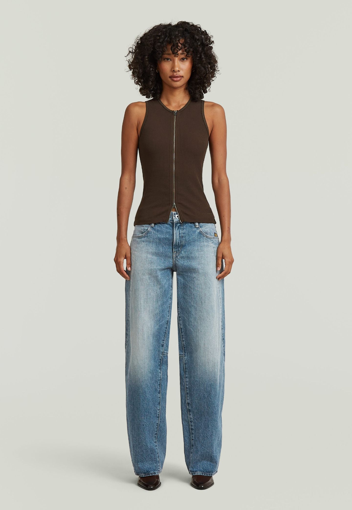 Light Gray גופיה מתכווננת לנשים 2 Way Slim G STAR