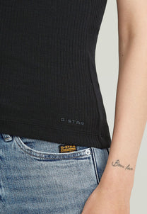 Dark Slate Gray גופיית ריב לנשים 2 Way Slim Rib Tank G STAR