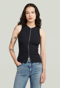 Light Gray גופיית ריב לנשים 2 Way Slim Rib Tank G STAR
