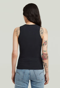 Dark Slate Gray גופיית ריב לנשים 2 Way Slim Rib Tank G STAR