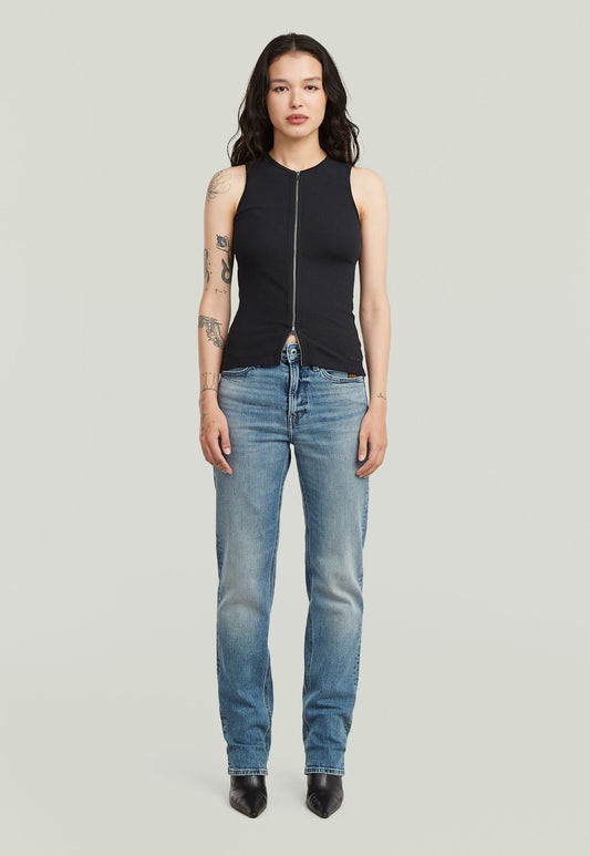 Light Gray גופיית ריב לנשים 2 Way Slim Rib Tank G STAR