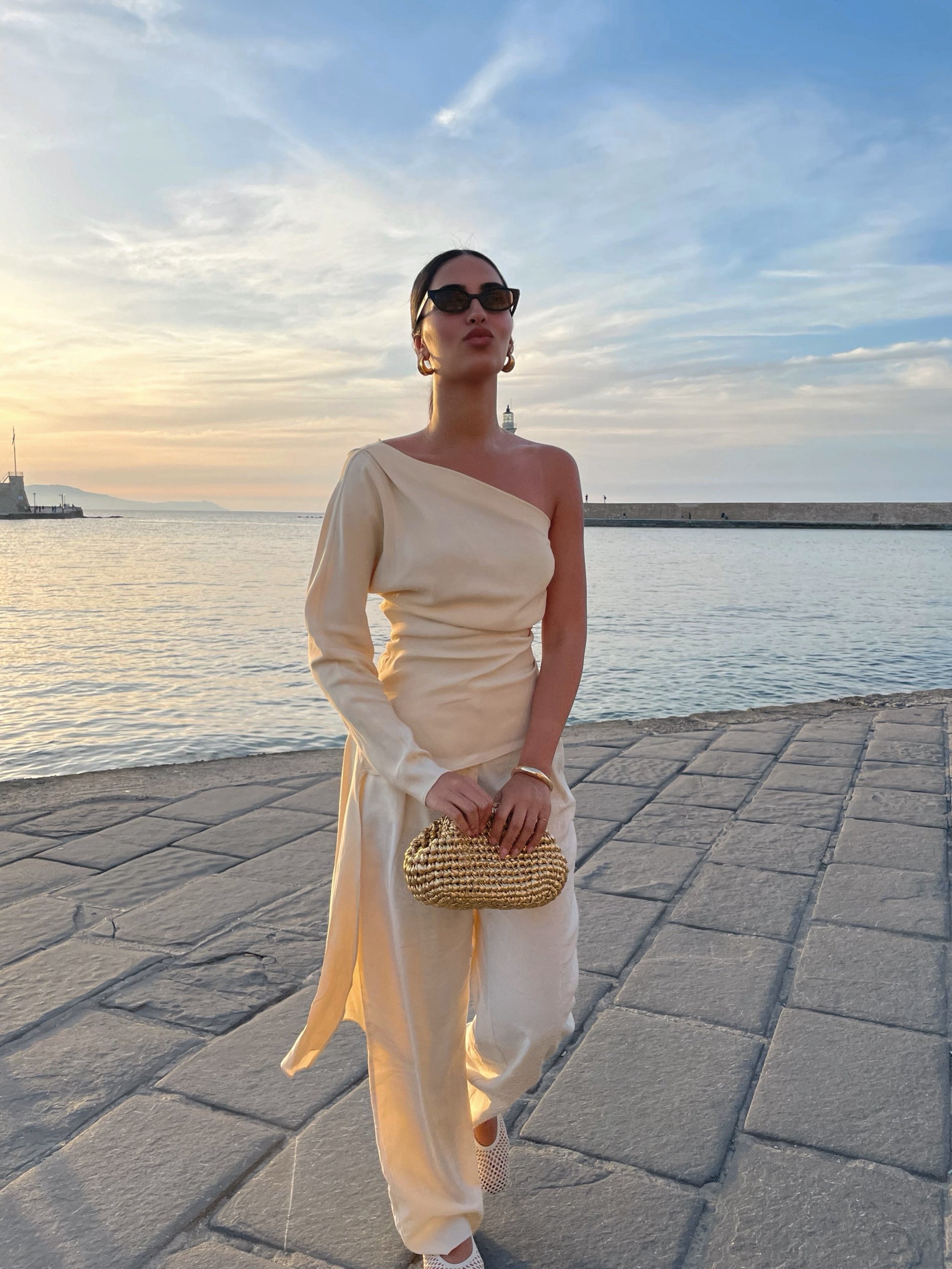 Dark Gray קלאץ' סרוג מטאלי Amber NOAM HAZAN