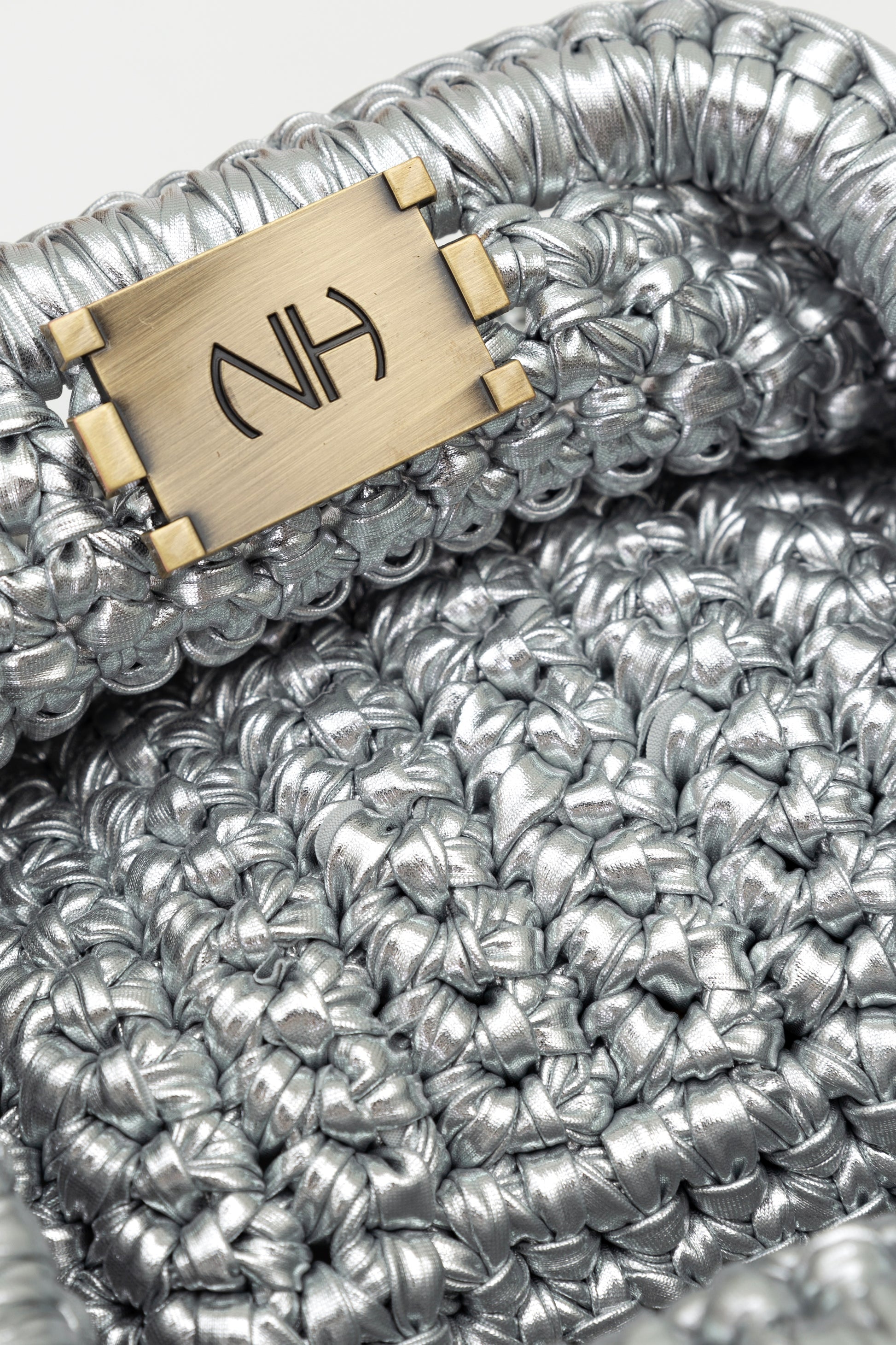 Light Slate Gray קלאץ' סרוג מטאלי Amber NOAM HAZAN