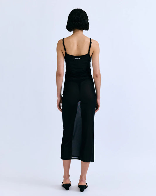 Black שמלת מקסי שקפקפה לנשים Doloris LOVE STORIES