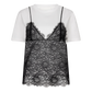 Black טי שירט קצרה לנשים Jenn LOVE STORIES