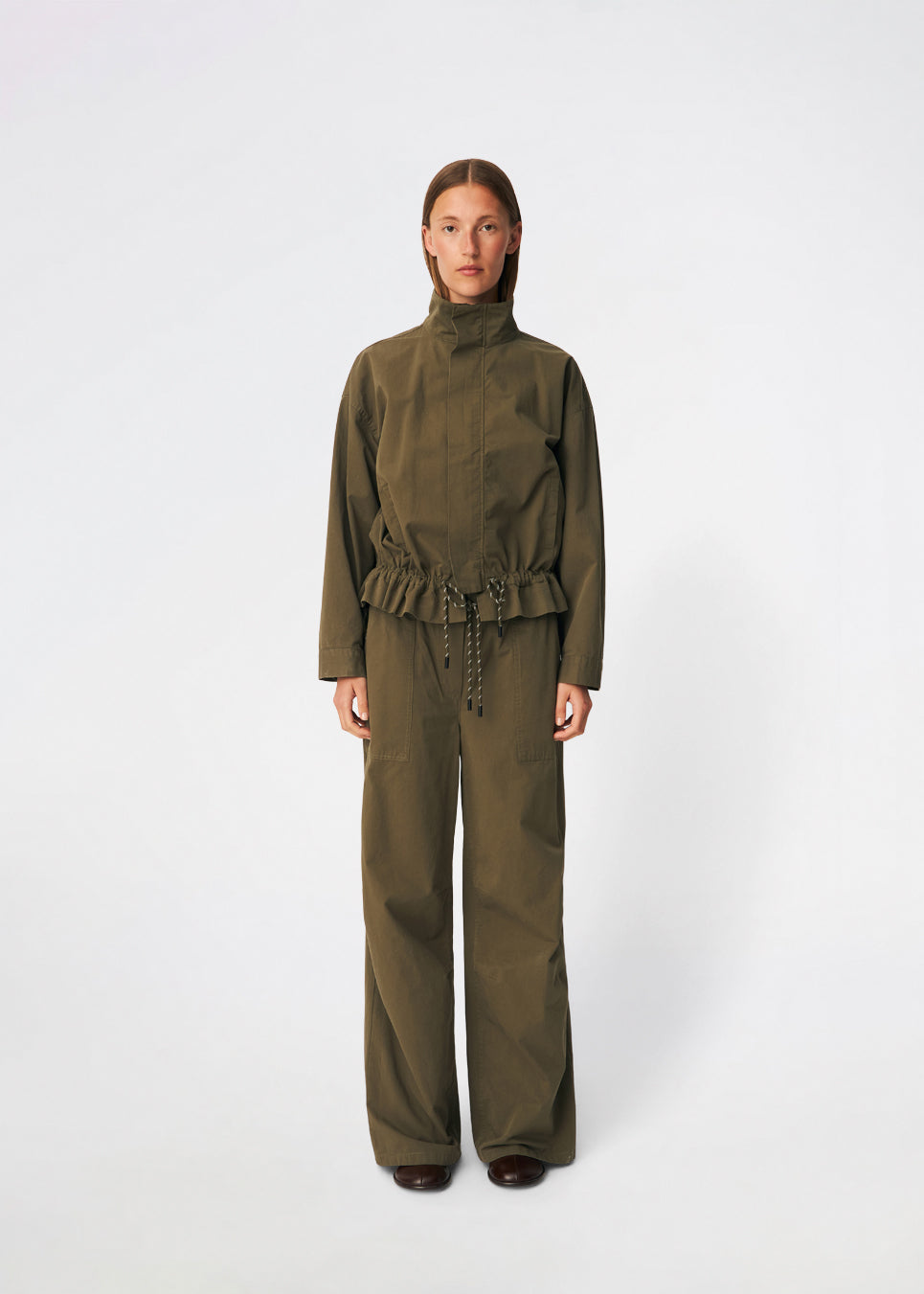 Dark Olive Green מכנסיים ארוכים לנשים Urania MODSTROM