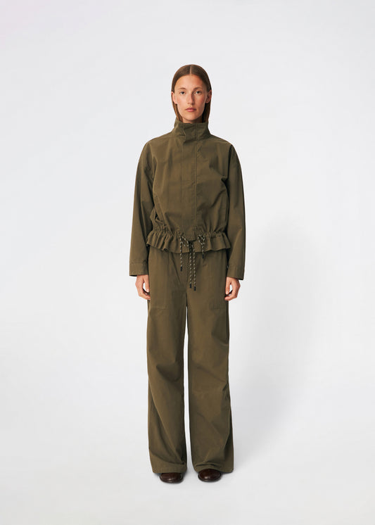 Dark Olive Green מכנסיים ארוכים לנשים Urania MODSTROM