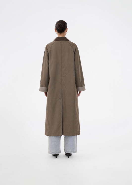 Dark Olive Green מעיל ארוך לנשים Ulla MODSTROM