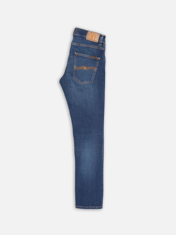 Dark Slate Gray ג'ינס ארוך לגברים Grim Tim - Slim Fit NUDIE