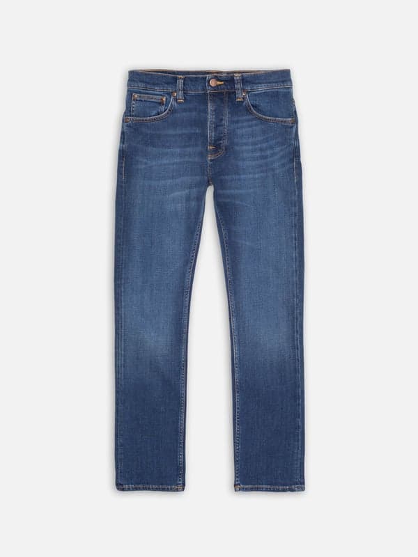 Dark Slate Blue ג'ינס ארוך לגברים Grim Tim - Slim Fit NUDIE
