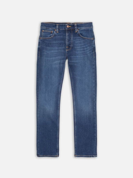 Dark Slate Blue ג'ינס ארוך לגברים Grim Tim - Slim Fit NUDIE