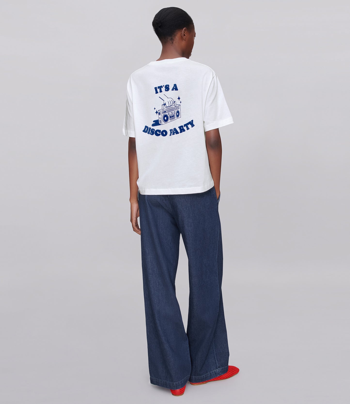 Light Gray טי שירט קצרה לגברים / נשים Disco A.P.C