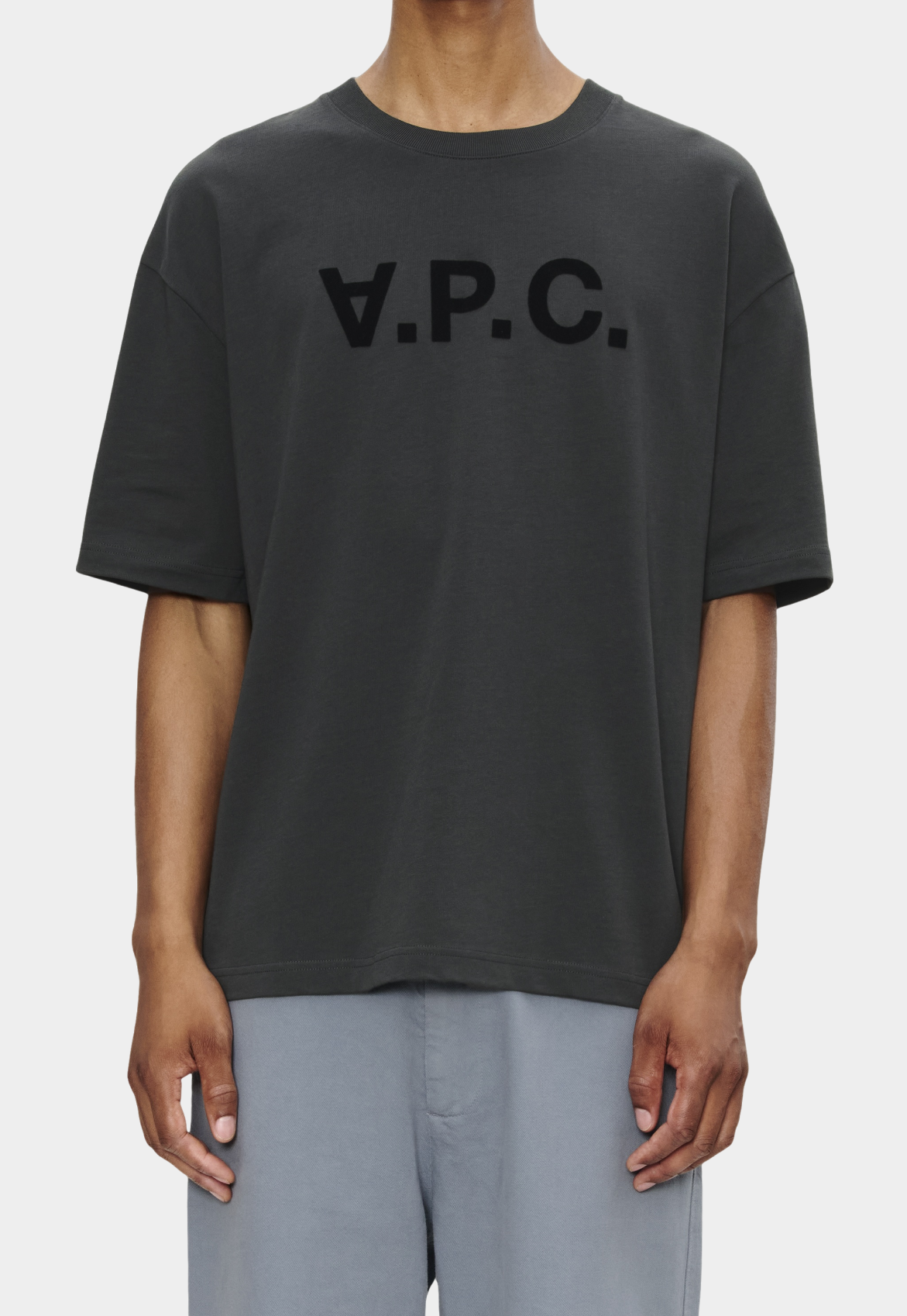 Dark Slate Gray טי שירט קצרה לגברים / נשים Manches Courtes A.P.C