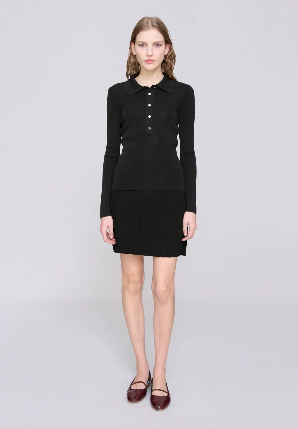 Light Gray חולצת פולו ארוכה לנשים Mila A.P.C