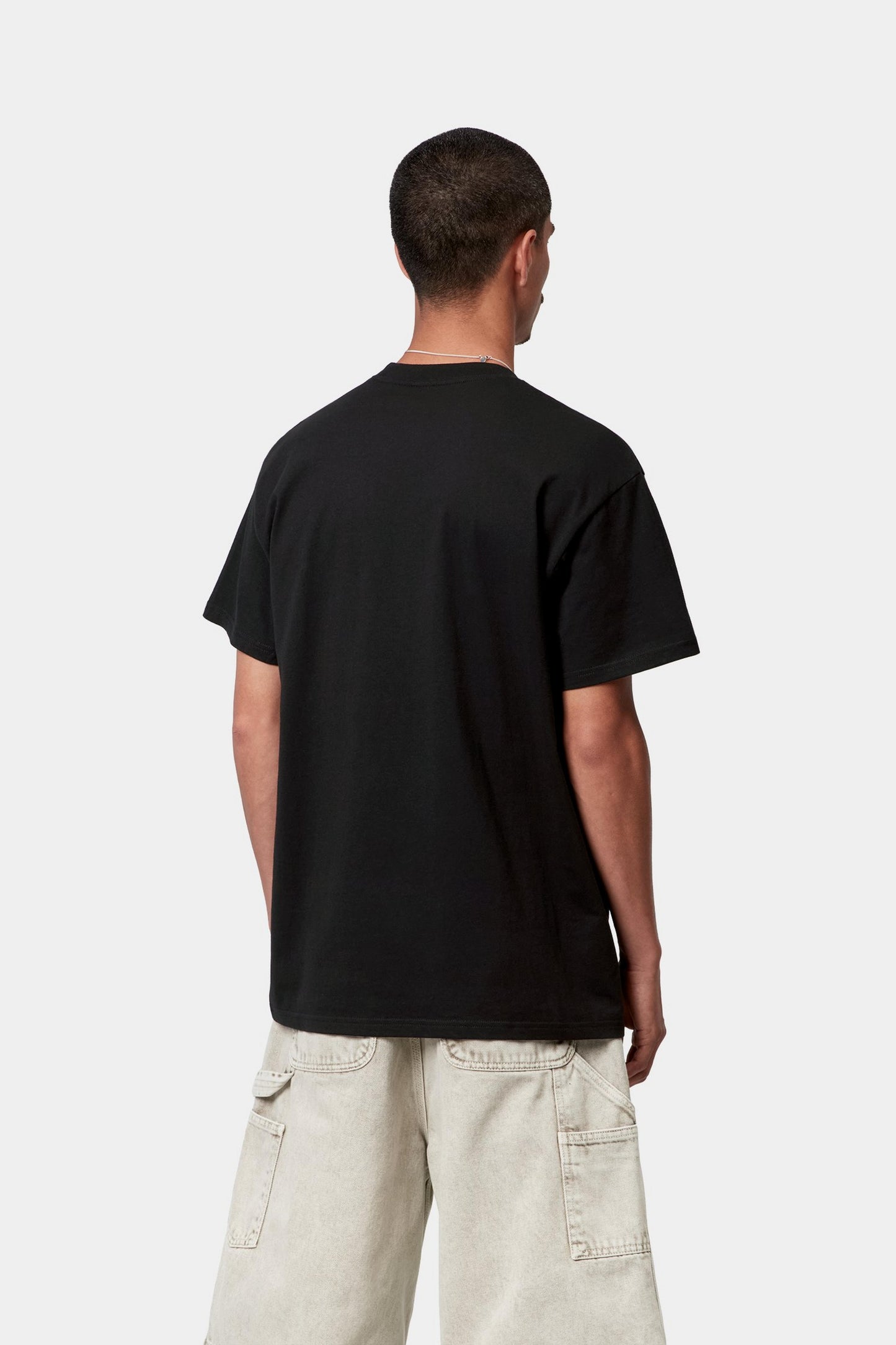 Black טי שירט קצרה לגברים Pocket Heart CARHARTT WIP