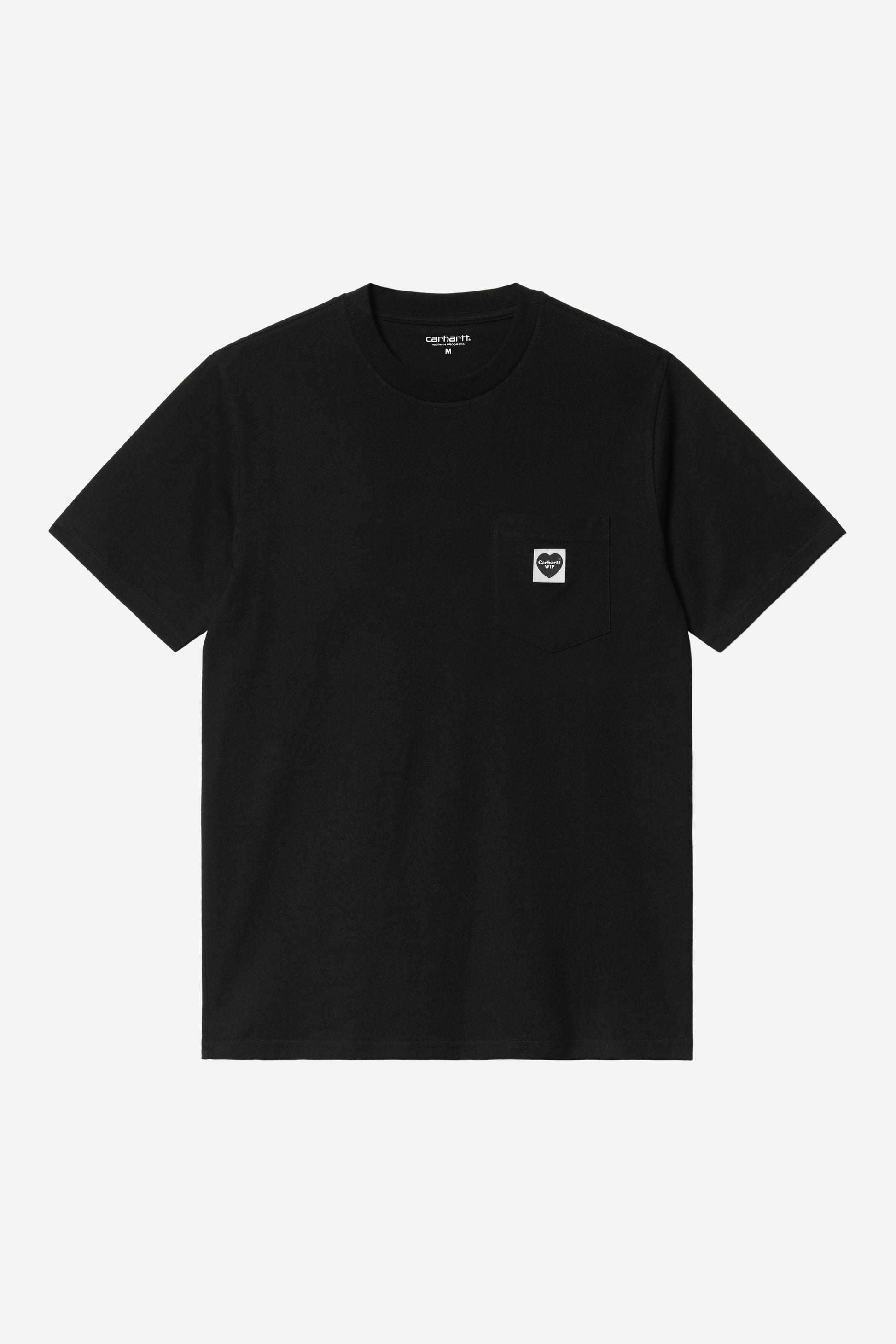 Black טי שירט קצרה לגברים Pocket Heart CARHARTT WIP