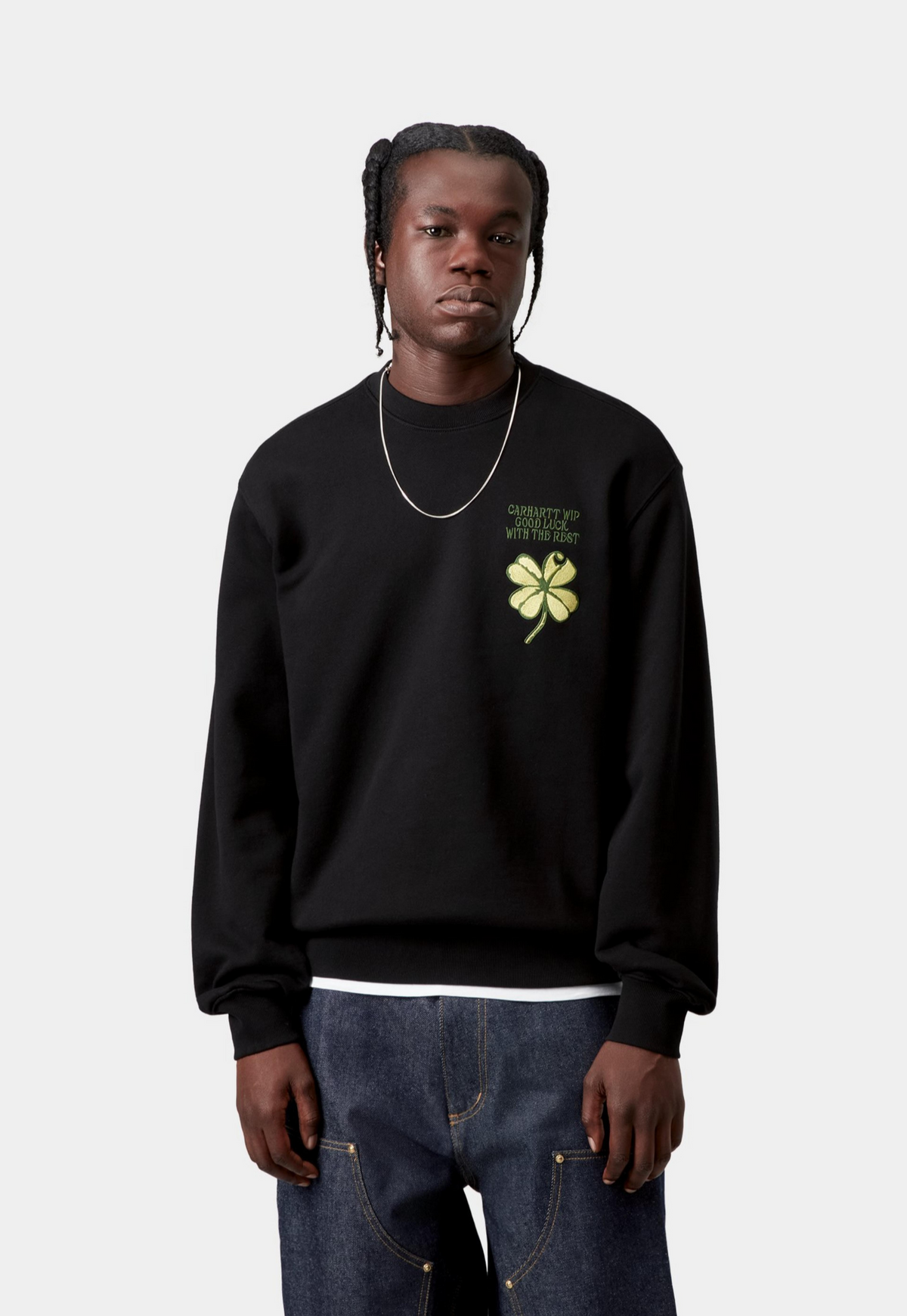 Black סווטשירט לגברים Clover Sweatshirt CARHARTT WIP