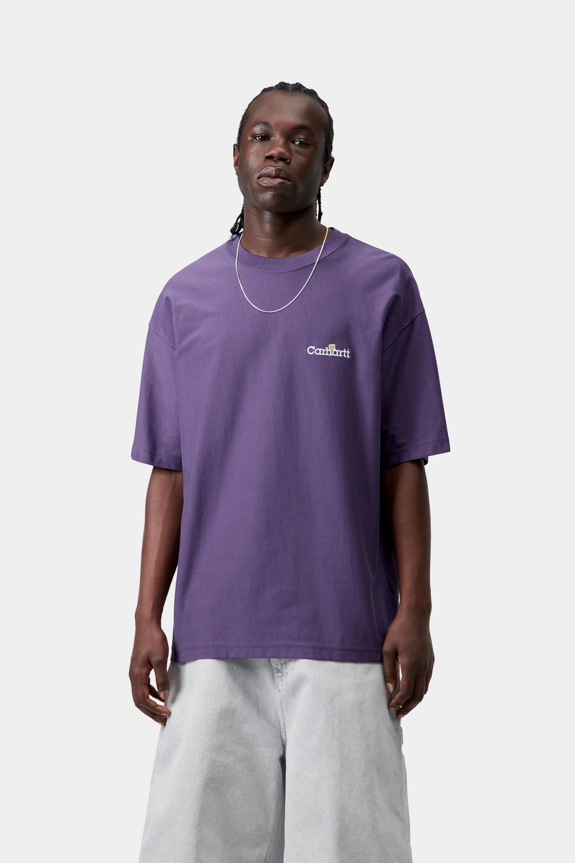Lavender טי שירט קצרה לגברים Label CARHARTT WIP