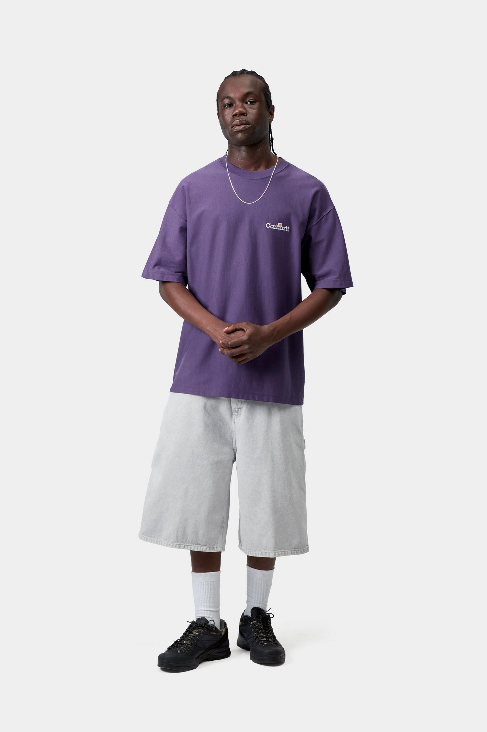 Lavender טי שירט קצרה לגברים Label CARHARTT WIP