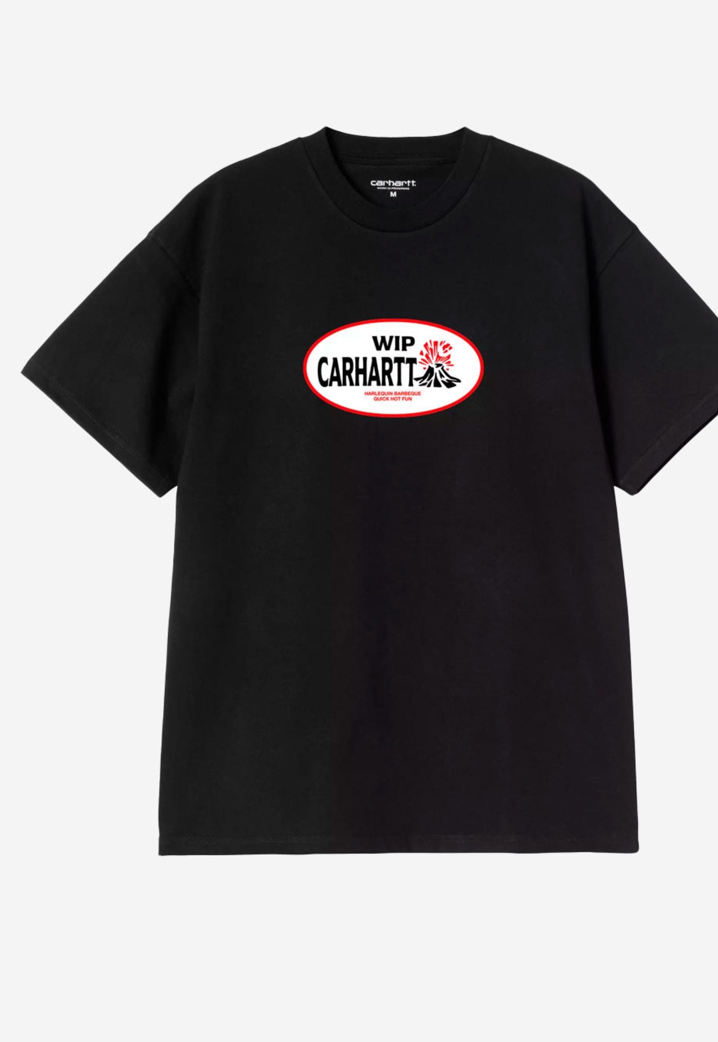 Black טי שירט קצרה לגברים S/S Harlekin BBQ CARHARTT WIP