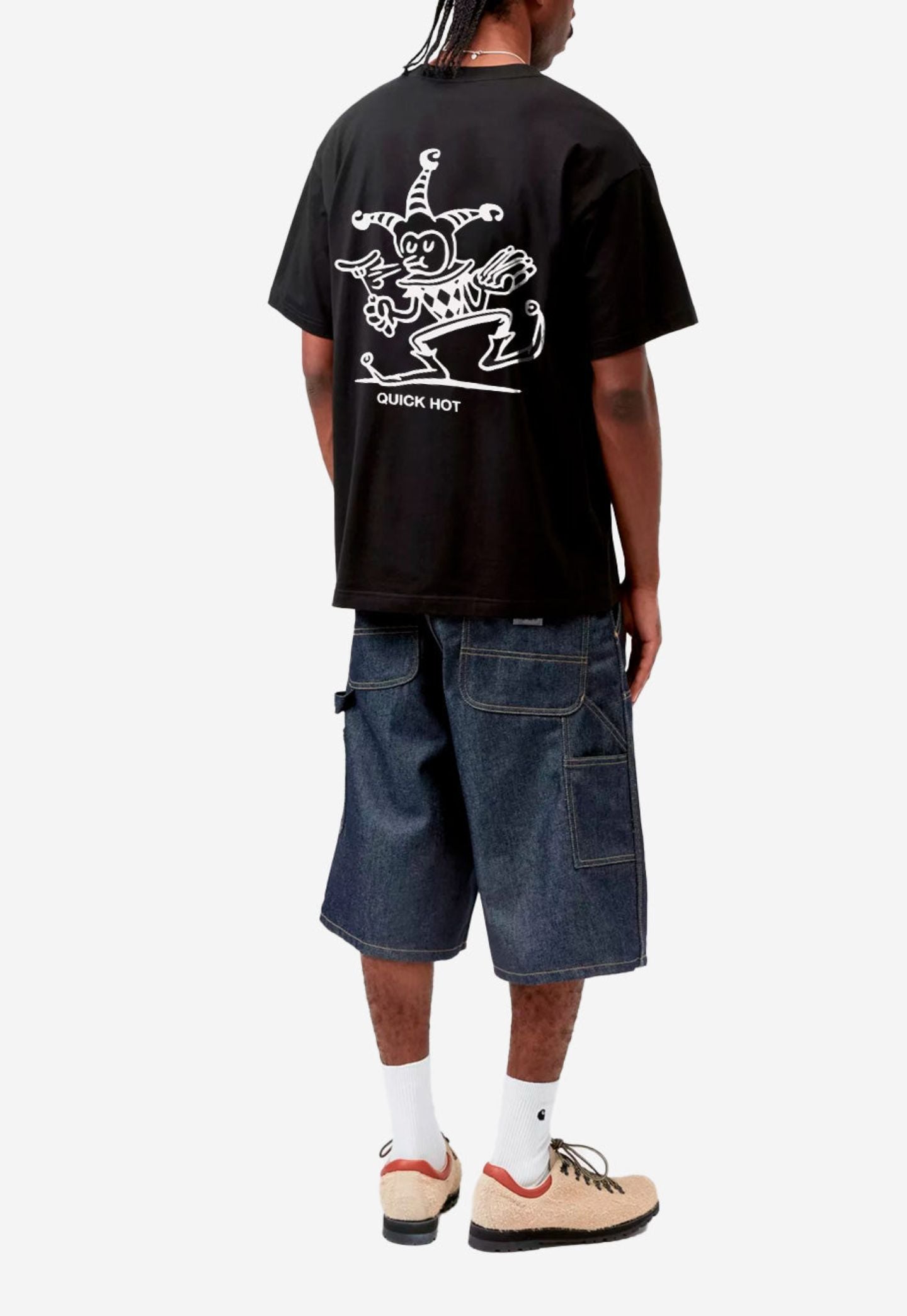White Smoke טי שירט קצרה לגברים S/S Harlekin BBQ CARHARTT WIP