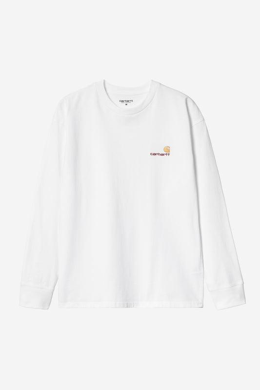 White Smoke טי שירט ארוכה לגברים American Script CARHARTT WIP