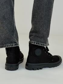 Black נעלי קנבס גבוהות לגברים Pampa PALLADIUM