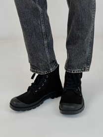 Black נעלי קנבס גבוהות לגברים Pampa PALLADIUM