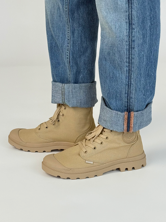 Light Gray נעלי קנבס גבוהות לגברים Mono Chrome PALLADIUM