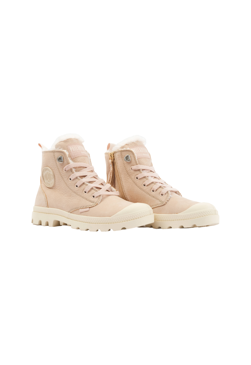 Wheat מגפי עור עם פרווה לנשים Pampa Hi Zip PALLADIUM